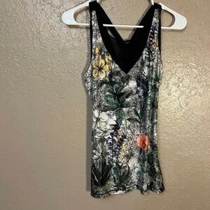 Calia black floral tank limited edition small